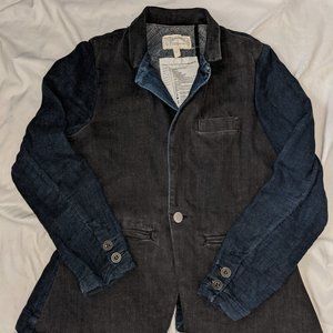 Current/Elliott Co-ed Blazer Soft Blue and Black Denim Size 2/M